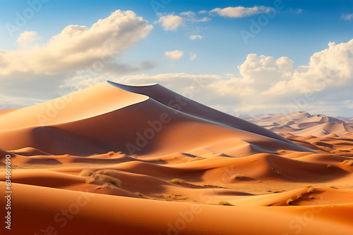 Desert With hot sands and High Dunes. Generative AI