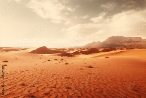 Desert With hot sands and High Dunes. Generative AI