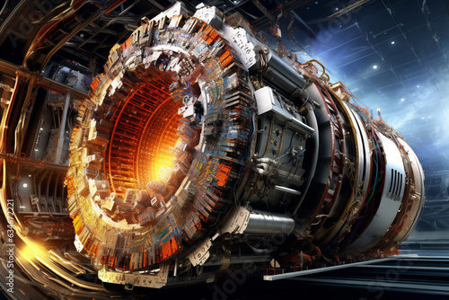 Hadron Collider concept.   photo