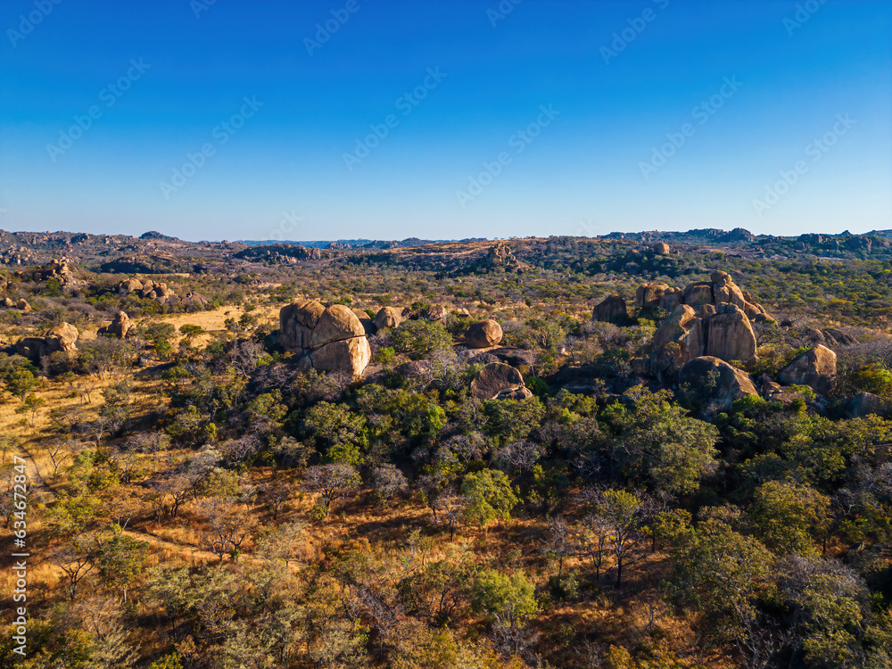 The picturesque rock formations of the Matopos National Park, Zimbabwe