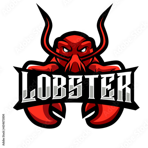 lobster mascot logo gaming illustration