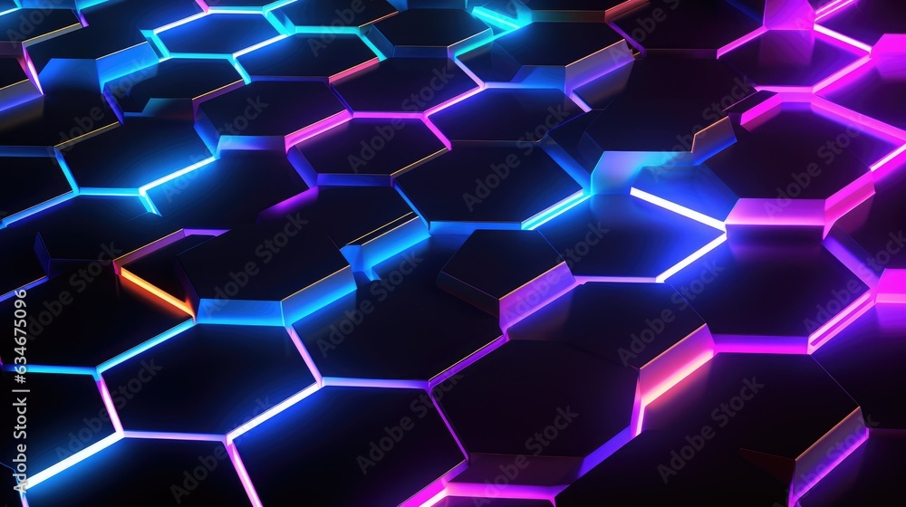 Neon Hexagons Background Neon Hexagons Background