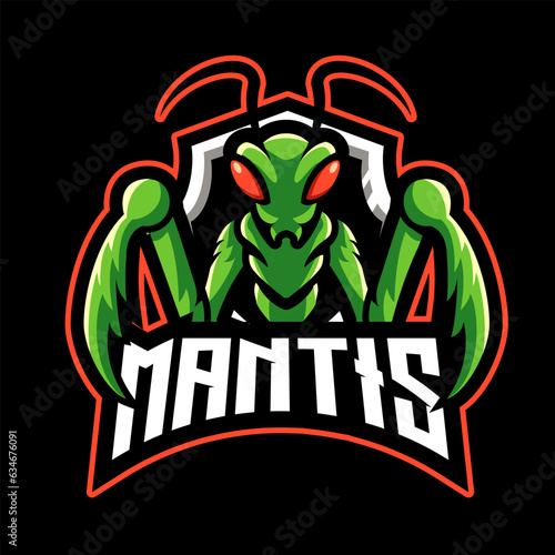 mantis mascot logo e sport gaming concept illustration