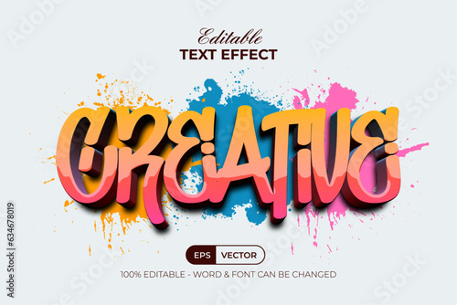 Creative Text Effect Graffiti Style. Editable Text Effect.