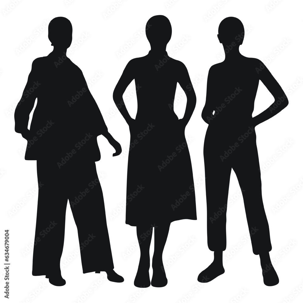 Image of female silhouettes. Woman, female, maiden, lass, lady, girl Image of female silhouettes. Woman, female, maiden, lass, lady, girl