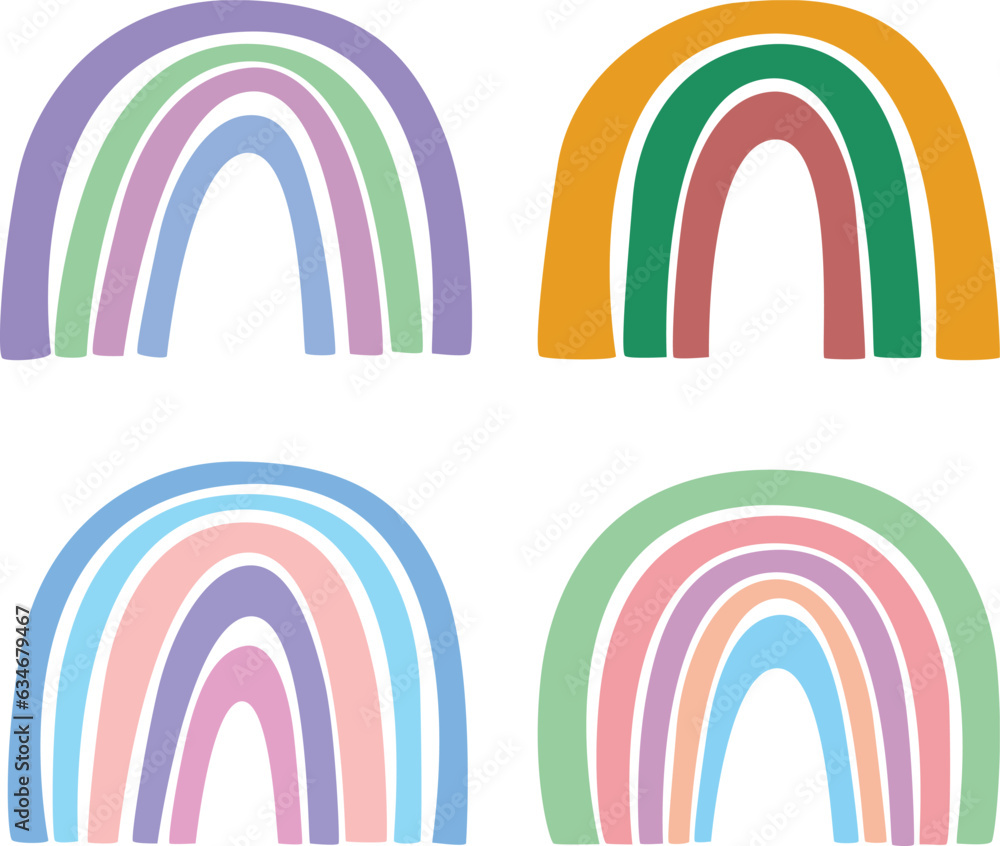Boho Pastel Rainbow Vector Pack Boho Pastel Rainbow Vector Pack