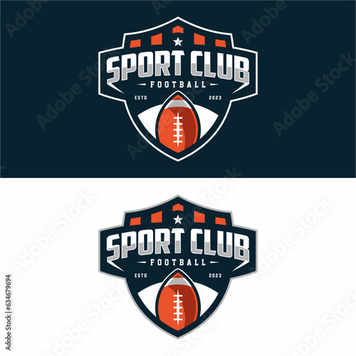 American football logo template, vector illustration