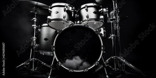 drum kit on b&w background.  