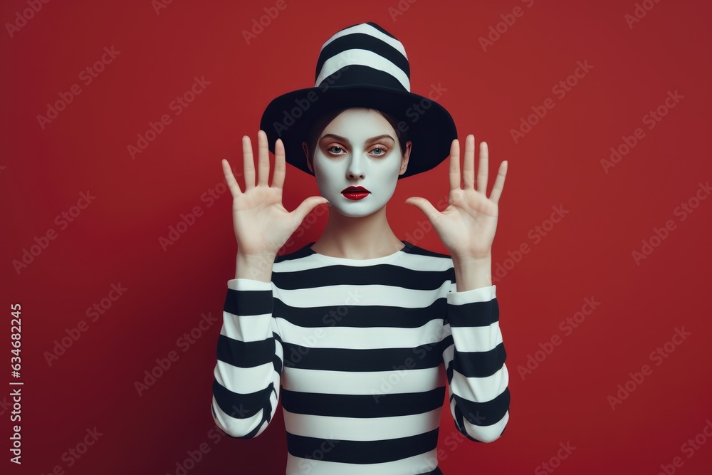 The Mystery Woman in a Black and White Striped Outfit. A fictional character created by Generated AI The Mystery Woman in a Black and White Striped Outfit. A fictional character created by Generated AI