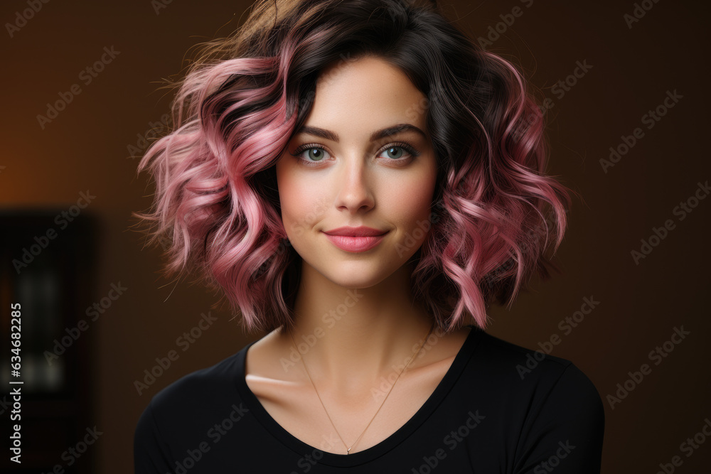 Generative ai illustration of happy beautiful young woman Generative ai illustration of happy beautiful young woman