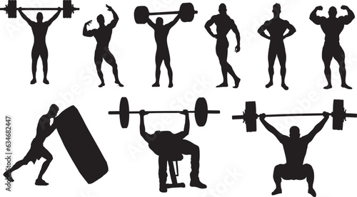 Bodybuilding Silhouette Vector Pack