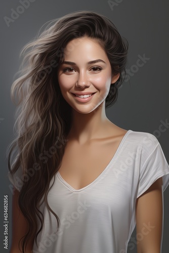 Beautiful Woman with Long Hair. A fictional character created by Generated AI