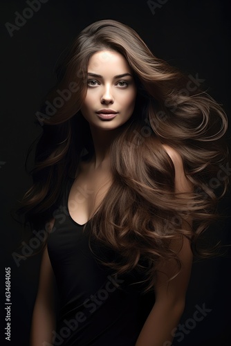 Stunning Long-haired Woman. A fictional character created by Generated AI