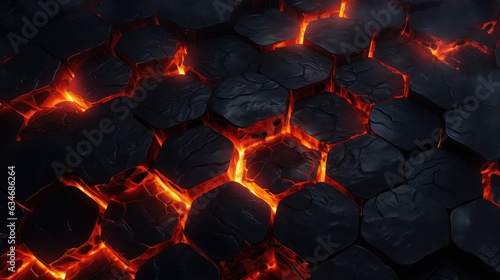 Dark hexagons and lava