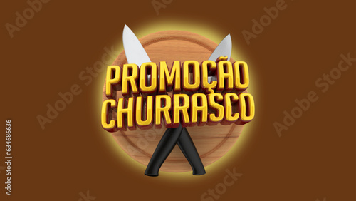selo 3d ''promoção churrasco''