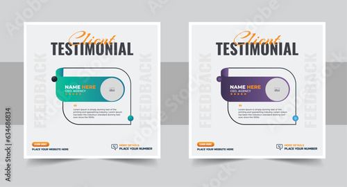Client testimonials or customer feedback social media post web banner template layout