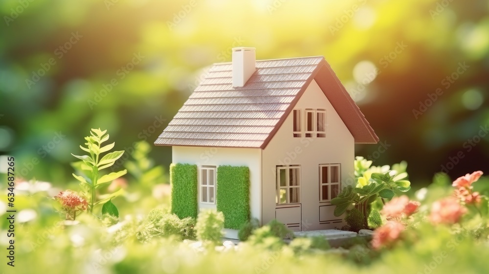 Beautiful exterior of newly built luxury home. Yard with green grass and walkway lead to ornately designed covered porch and front entrance Beautiful exterior of newly built luxury home. Yard with green grass and walkway lead to ornately designed covered porch and front entrance