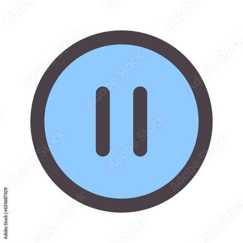 pause flat line icon