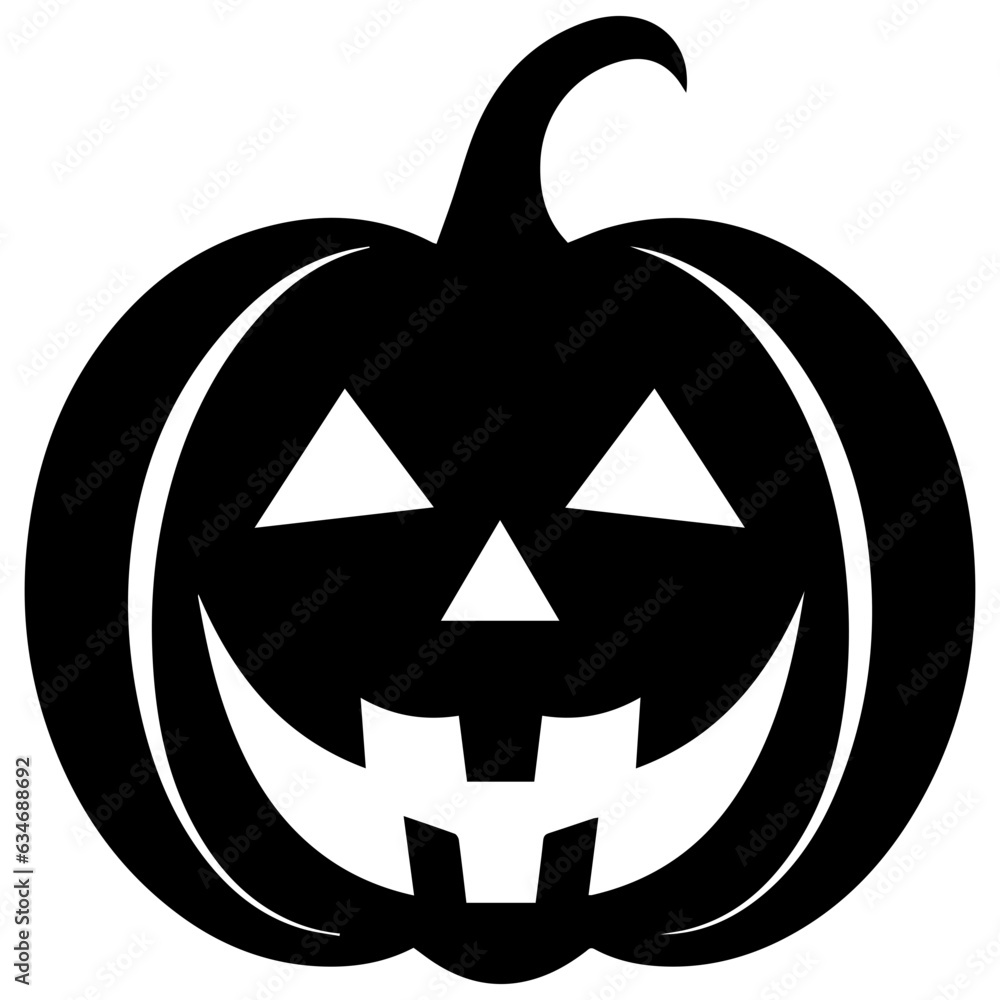 Pumpkin silhouette icon on a white background Pumpkin silhouette icon on a white background