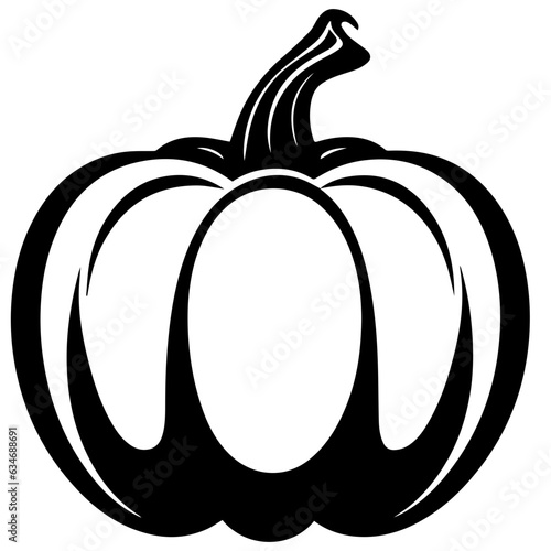 Pumpkin silhouette icon on a white background