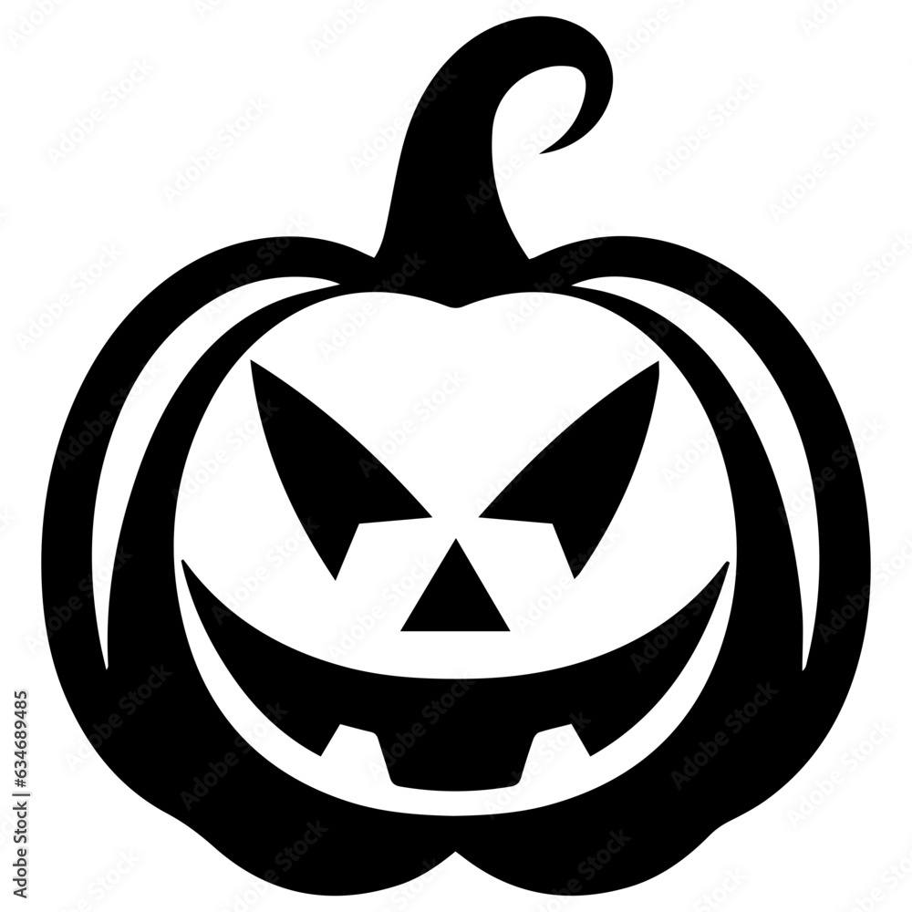 Pumpkin silhouette icon on a white background Pumpkin silhouette icon on a white background