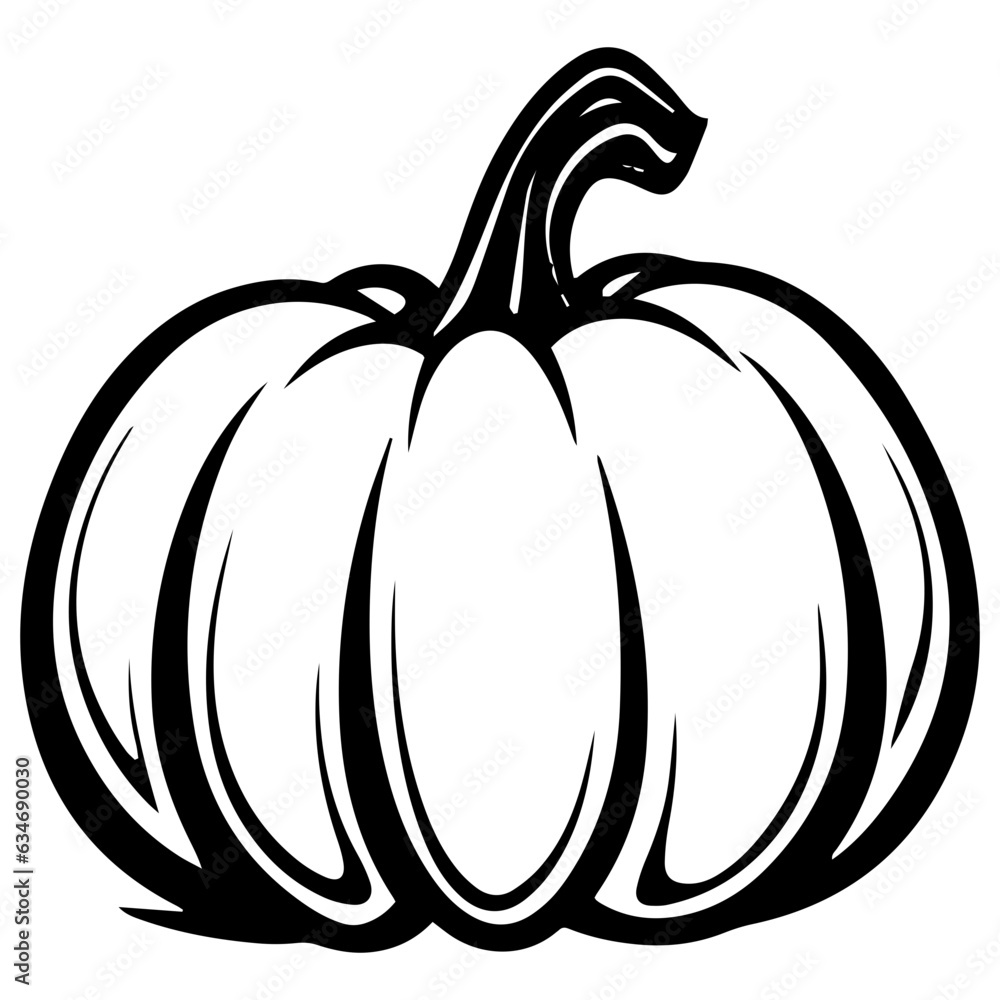 Pumpkin silhouette icon on a white background Pumpkin silhouette icon on a white background