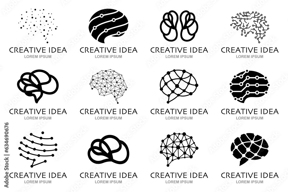 Photography Brain logo collection