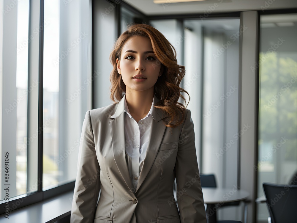 Confident businesswoman in front of the camera Confident businesswoman in front of the camera
