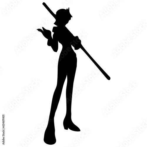 one of the characters in japanese anime with a stick