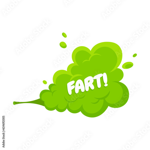 Smelling green cartoon smoke or fart clouds flat style design vector illustration. Bad stink or toxic aroma cartoon smoke cloud isolated on white background.