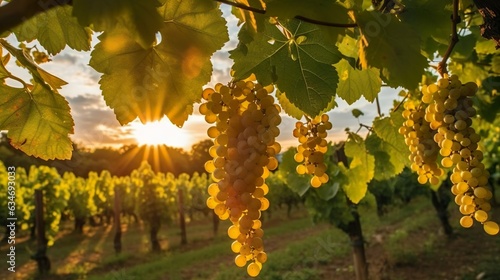 grape leaves in the vineyard