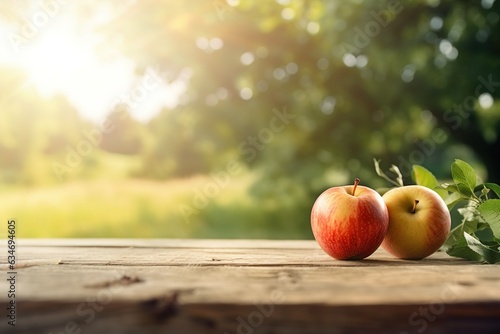 apples on the wooden table