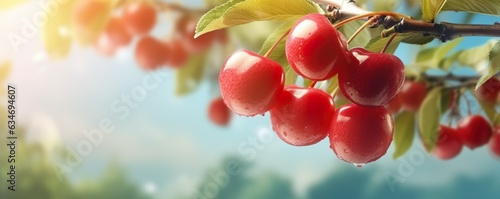 red cherrys in the garden