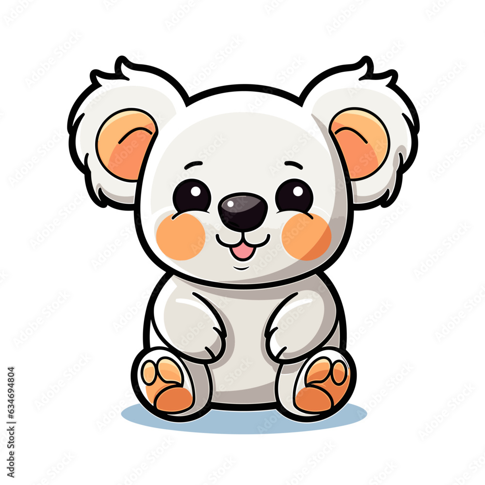 Naklejka premium Koala. Koala hand-drawn comic illustration. Cute vector doodle style cartoon illustration.