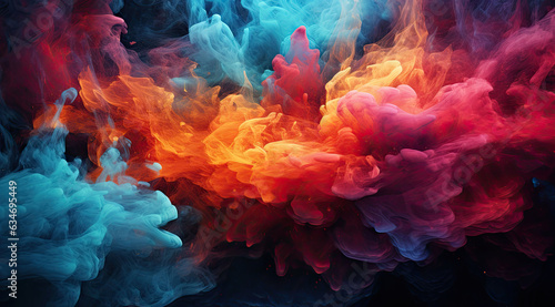 An image of bright and colorful space, abstract smoke wallpaper.