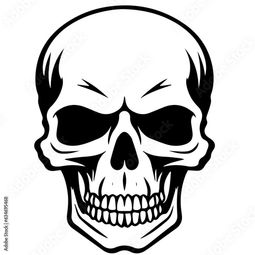 outline vector skull in black