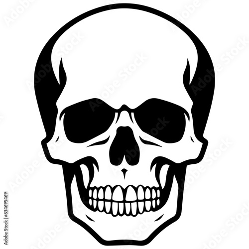 outline vector skull in black