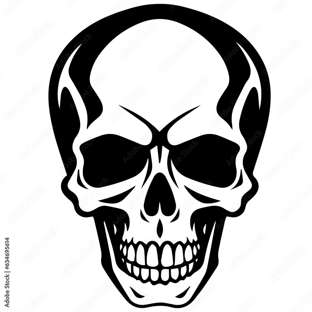 outline vector skull in black outline vector skull in black