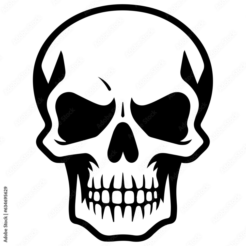 outline vector skull in black outline vector skull in black