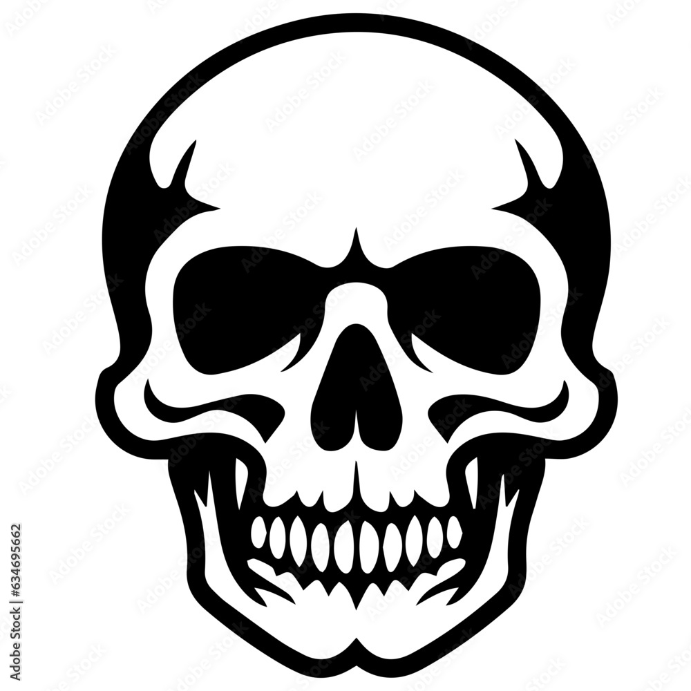 outline vector skull in black outline vector skull in black