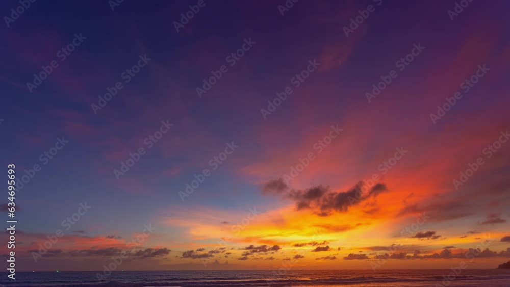 Time lapse stunning clouds float above the sea as the sun sets..scenery The beauty of the sky was mesmerizing in stunning sunset.Gradient color..Sky texture, abstract nature background.. Time lapse stunning clouds float above the sea as the sun sets..scenery The beauty of the sky was mesmerizing in stunning sunset.Gradient color..Sky texture, abstract nature background..