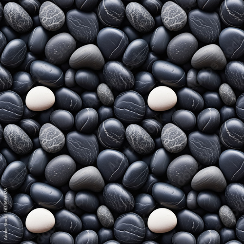Truly seamless dark blue and white scattered pebbles backdrop