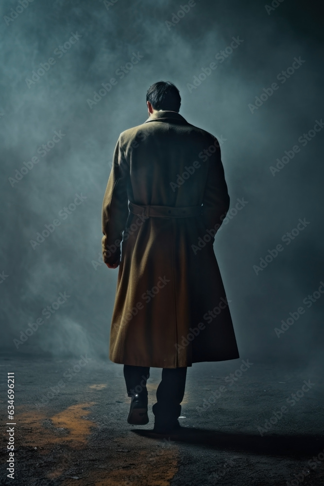 mafia, mob, gangster, private detective man walking with his hand in ...