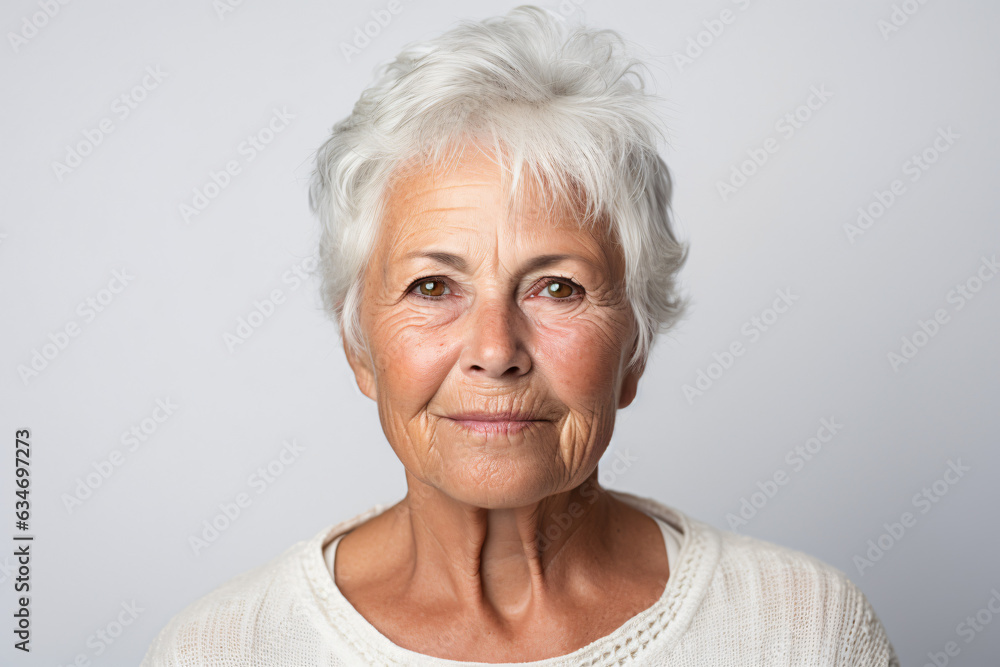 Close-up portrait of an elderly African American woman with gray hair, studio shot, isolated on white background.
Generative AI. Close-up portrait of an elderly African American woman with gray hair, studio shot, isolated on white background.
Generative AI.