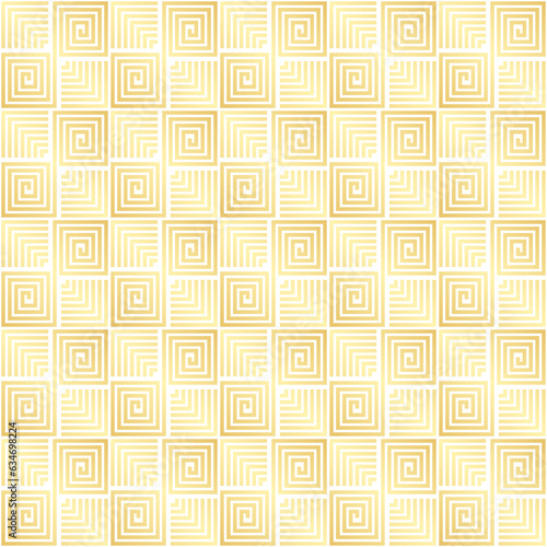 Golden background, geometric seamless luxury pattern made of lines as main elements.