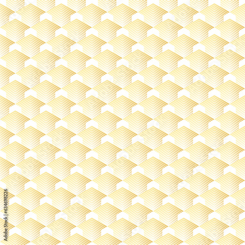 Golden background, geometric seamless luxury pattern made of lines as main elements.