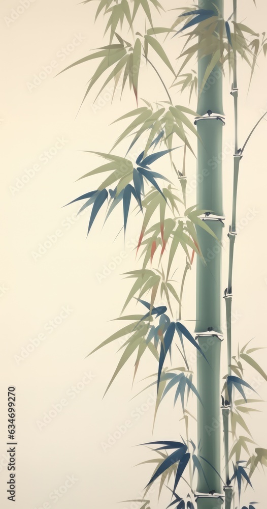 Naklejka premium Chinese ink freehand bamboo, Chinese traditional Chinese style abstract bamboo poetic ink painting