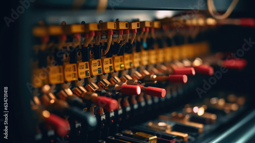 Close-up photo of industrial-grade new leads and fuses neatly organized within a control cabinet