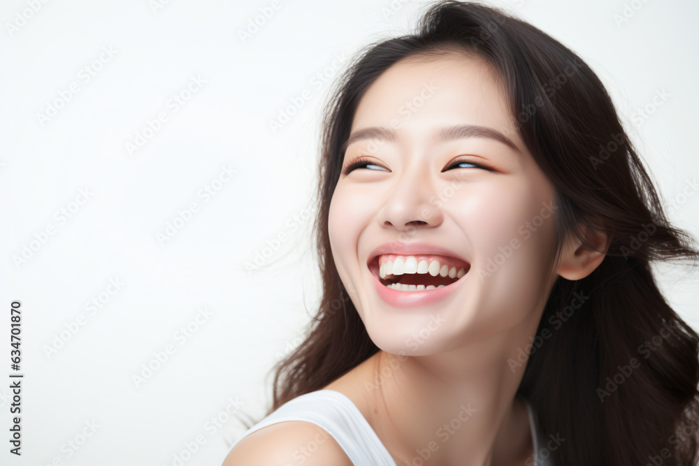 A close-up shot of a radiant young Asian woman, smiling with impeccable teeth. Designed for a dental promotion. With a white background. Crafted following the rule of thirds.
Generative AI. A close-up shot of a radiant young Asian woman, smiling with impeccable teeth. Designed for a dental promotion. With a white background. Crafted following the rule of thirds.
Generative AI.