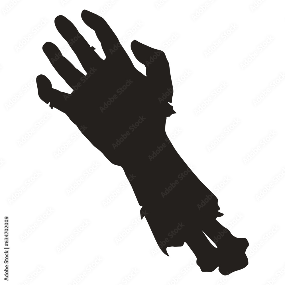 Obraz premium Monster hand monochrome silhouette logotype